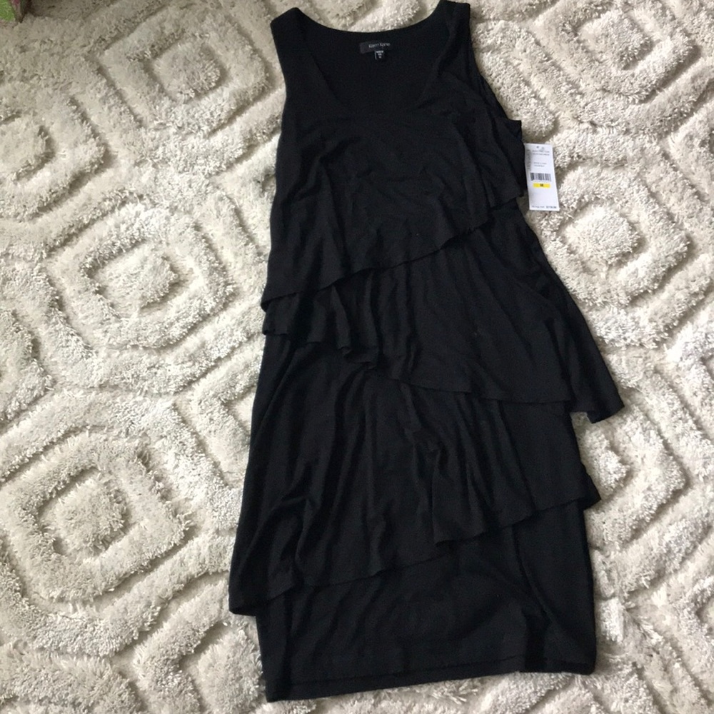 Asymmetrical tiered ruffle dress